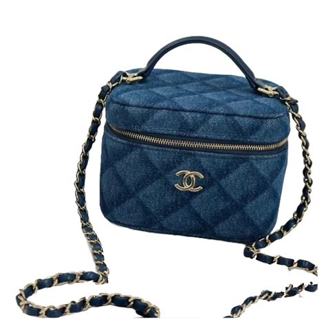 chanel denim vanity case|chanel vanity case original.